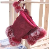 Kışlık bayan tüylü Parmaksız Eldiven thumbnail 3