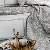 Schafer Home Amara Yatak Örtüsü Nevresim Seti 8 Parça-İndigo - 5