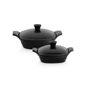 Schafer Felsen 2 li Seramik Sahan Seti-18Cm+22Cm - 3