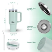 Any Morning SI2440217 Çift Katman Paslanmaz Çelik Termos Mug 1200 Ml Su Yeşili, Sızdırmaz ve Üç Aşamalı Çevrilebilir Kapak - 3