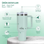 Any Morning SI2440217 Çift Katman Paslanmaz Çelik Termos Mug 1200 Ml Su Yeşili, Sızdırmaz ve Üç Aşamalı Çevrilebilir Kapak - 2