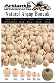 Naturel Ahşap Boncuk 300 lü 1 Paket Jüt İpi Ham Boyanabilir Ahşap Yuvarlak Doğal Boncuklar Takı Tasarım Ektinlik Kreş thumbnail 1