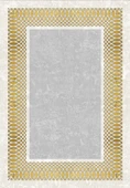 Makinede Yıkanabilir Leke Tutmaz  Gri-Gold Pvc Deri Kaymaz Taban Çerçeve Salon Saçaksız Halı B1225  KREM-BİZON 180 x 280 - 2