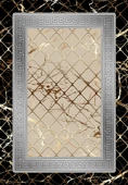 Makinede Yıkanabilir Leke Tutmaz  Siyah-Gri Dot Keçe Kaymaz Taban Versace Salon Saçaksız Halı B1278-1  GOLD-VİZON 100 x 200 - 2