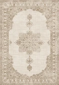 Makinede Yıkanabilir Leke Tutmaz  Bej Pvc Deri Kaymaz Taban Göbekli Salon Saçaksız Halı E4159  BEJ 200 x 300 - 2