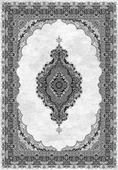 Makinede Yıkanabilir Leke Tutmaz  Siyah-Gri Deko Deri Kaymaz Taban Göbekli Salon Saçaksız Halı E4152  SİYAH-GRİ 80 x 300 - 2