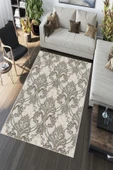 Makinede Yıkanabilir Leke Tutmaz  Vizon Pvc Deri Kaymaz Taban Modern Salon Saçaksız Halı A141  VİZON 200 x 300 - 5