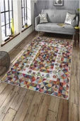 Makinede Yıkanabilir Leke Tutmaz  Multi Deko Deri Kaymaz Taban Dekor Salon Saçaksız Halı A146  MULTİ 160 x 230 - 1