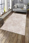 Makinede Yıkanabilir Leke Tutmaz  Pudra Deko Deri Kaymaz Taban Modern Salon Saçaksız Halı A160  PUDRA 80 x 300 - 1