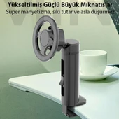 Coofbe Magsafe Uyumlu Ayarlanabilir Klıpsli Masaüstü Telefon Tutucu Masa Dolap Araç İçin Telefon Standı - 3
