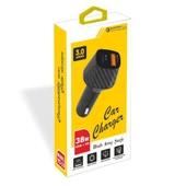 PDAteknoloji Yetty 38W USB + PD 3.0A Hızlı Araç Şarj Aleti Siyah YC-10 (Yerli Üretim) thumbnail 2