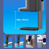 Coofbe Magsafe Uyumlu Ayarlanabilir Klıpsli Masaüstü Telefon Tutucu Masa Dolap Araç İçin Telefon Standı - 2