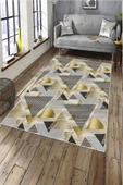 Makinede Yıkanabilir Leke Tutmaz  Gold Deko Deri Kaymaz Taban Avangart Salon Saçaksız Halı A202  GOLD 180 x 280 - 1