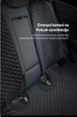 Ford Focus, Fiesta, Fusion, Mondeo, Kuga Uyumlu Ön Arka Tay Tüyü Koltuk Minderi Siyah -7 Parça- - 7