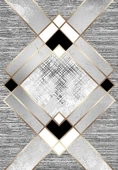 Makinede Yıkanabilir Leke Tutmaz  Gri Pvc Deri Kaymaz Taban Simetrik Salon Saçaksız Halı A242  GRİ 80 x 150 - 2