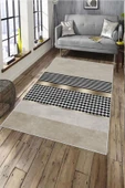 Makinede Yıkanabilir Leke Tutmaz  Krem Deko Deri Kaymaz Taban Modern Salon Saçaksız Halı A237  KREM 180 x 280 - 1