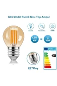 Ucuz Geldi 4 Watt Mini Top Ampul Led Filament G45 Amber Cam Rustik Ampul E27 Duy 1800k Amber Işık Rengi 3 Adet - 2