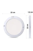 Ucuz Geldi 20w Gece Gündüz Sensörlü Sıva Üstü Tavan Armatür 6500K Beyaz Işık Cata Slim Kasa Panel Led Armatür - 3