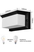 Ucuz Geldi Bahçe Aydınlatması Led Işık 25cm E27 Duylu Zita Ultra Şapkalı Bahçe Duvar Aplik Su Geçirmez - 2