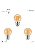 Ucuz Geldi 4 Watt Mini Top Ampul Led Filament G45 Amber Cam Rustik Ampul E27 Duy 1800k Amber Işık Rengi 3 Adet - 1