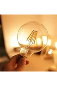Ucuz Geldi 4W Rustik Led Ampul 2500K Dimlenebilir E27 Duylu 3 Adet Lambam G95 Amber Cam Sarı Işık Top Ampul - 5