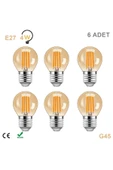 Ucuz Geldi 4 Watt Mini Top Ampul Led Filament G45 Amber Cam Rustik Ampul E27 Duy 1800k Amber Işık Rengi 6 Adet - 1