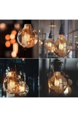 Ucuz Geldi 4W Rustik Led Ampul 2500K Dimlenebilir E27 Duylu 3 Adet Lambam G95 Amber Cam Sarı Işık Top Ampul - 2