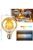 Ucuz Geldi 4W Rustik Led Ampul 2500K Dimlenebilir E27 Duylu 3 Adet Lambam G95 Amber Cam Sarı Işık Top Ampul - 3