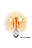 Ucuz Geldi La Mirage 6 Watt Rustik Led Ampul G125 Glop Rustik Ampul E27 Duy Amber Renk Cam 2700k Sarı Işık - 1
