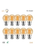 Ucuz Geldi 4 Watt Mini Top Ampul Led Filament G45 Amber Cam Rustik Ampul E27 Duy 1800k Amber Işık Rengi 10 Adet - 1