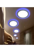 Ucuz Geldi 2 Adet Çift Renkli Hero Led Panel 3+3 Watt Dış Çapı 10 Cm Mavi-beyaz Iki Renkli Tavan Spot Lambası - 7