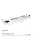 Coral Light Ultra Slim 33 Amper Sessiz Şerit Led Trafosu Metal Kasa 12v Led Trafo Adaptör - 2