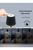 Ucuz Geldi Şarjlı Masa Lambası Dimmerli Dekoratif Abajur Cata İstanbul Siyah Dokunmatik Yemek Masası Lambası thumbnail 2