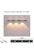Ucuz Geldi Sensörlü Şarjlı 3 Farklı Işık Renkli Dimmerli 40cm Siyah Cata Bella Ultra Slim Kabin Led - 3