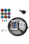 Ucuz Geldi RGB Animasyonlu Şerit LED 5 Mt Kendinden Trafolu Renk Değiştiren Kumandalı Çok Renkli Rgb Şerit Led - 7