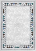 Makinede Yıkanabilir Leke Tutmaz  Multi Deko Deri Kaymaz Taban Etnik Çerçeve Salon Saçaksız Halı A295  MULTİ 100 x 200 - 2