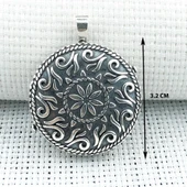 Yuvarlak 925 Ayar Cevşen Muska Kabı Kolye thumbnail 5