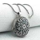 Yuvarlak 925 Ayar Cevşen Muska Kabı Kolye thumbnail 1