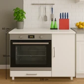 UMGMOBİLYA Ankastre Fırın Ve Ocak Dolabı, Set Üstü Ocak Dolabı, Çok Amaçlı Dolap, Mutfak Dolabı - 2