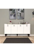 UMGMOBİLYA Titanyum(MEŞE-BEYAZ) Modern Konsol, Çok Amaçlı Dolap, Dresuar, Mutfak Dolabı, Kiler Dolabı, TV Ünitesi - 5