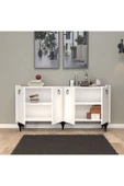 UMGMOBİLYA Titanyum(BEYAZ) Modern Konsol, Çok Amaçlı Dolap, Dresuar, Mutfak Dolabı, Kiler Dolabı, TV Ünitesi - 5