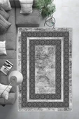 Makinede Yıkanabilir Leke Tutmaz  Gümüş Dot Keçe Kaymaz Taban Modern Salon Saçaksız Halı B1176  GÜMÜŞ 100 x 200 thumbnail 5