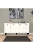 UMGMOBİLYA Titanyum (MERMER-BEYAZ) Modern Konsol, Çok Amaçlı Dolap, Dresuar, Mutfak Dolabı, Kiler Dolabı, TV Ünitesi - 5