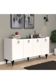 UMGMOBİLYA Titanyum (MERMER-BEYAZ) Modern Konsol, Çok Amaçlı Dolap, Dresuar, Mutfak Dolabı, Kiler Dolabı, TV Ünitesi - 1