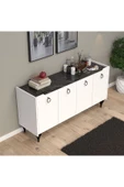 UMGMOBİLYA Titanyum (MERMER-BEYAZ) Modern Konsol, Çok Amaçlı Dolap, Dresuar, Mutfak Dolabı, Kiler Dolabı, TV Ünitesi - 2