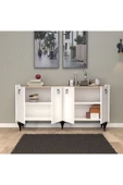 UMGMOBİLYA Titanyum(MEŞE-BEYAZ) Modern Konsol, Çok Amaçlı Dolap, Dresuar, Mutfak Dolabı, Kiler Dolabı, TV Ünitesi - 4