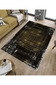 Makinede Yıkanabilir Leke Tutmaz  Gold Dot Keçe Kaymaz Taban Işıltılı Salon Saçaksız Halı B1206  GOLD 160 x 230 - 5