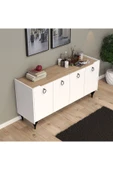 UMGMOBİLYA Titanyum(MEŞE-BEYAZ) Modern Konsol, Çok Amaçlı Dolap, Dresuar, Mutfak Dolabı, Kiler Dolabı, TV Ünitesi - 2
