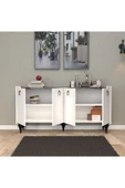UMGMOBİLYA Titanyum (MERMER-BEYAZ) Modern Konsol, Çok Amaçlı Dolap, Dresuar, Mutfak Dolabı, Kiler Dolabı, TV Ünitesi - 4