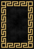Makinede Yıkanabilir Leke Tutmaz  Siyah-Gold Dot Keçe Kaymaz Taban Versace Salon Saçaksız Halı B1240-1  GÜMÜŞ-SİYAH 80 x 200 - 2